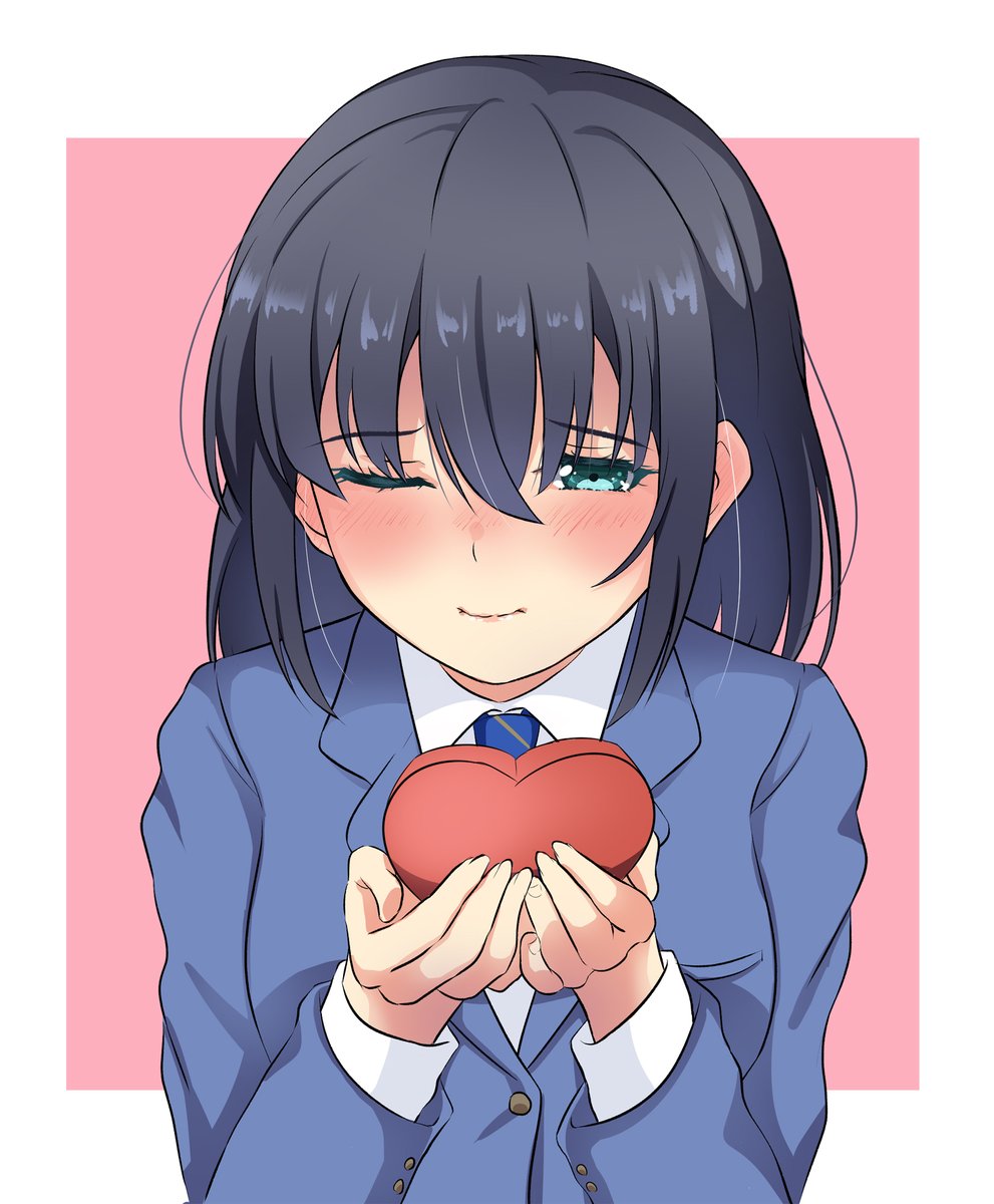 バレンタインチョコを渡す星川みほし W W チラッ 鉄道むす えす之の生きる道のイラスト