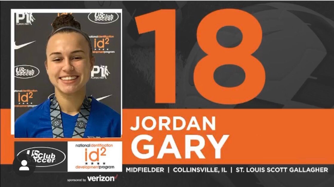 Congrats to <a href="/slsgilgirls/">SLSG IL Girls</a> player <a href="/Jordan_Gary2/">Jordan Gary</a> on her selection to the 1st ever iD2 International Tour headed to England March 13-24. Jordan was 1 of 18 players named from 14 different clubs around the country to travel to England to play top academies! We are so proud of you, J!
