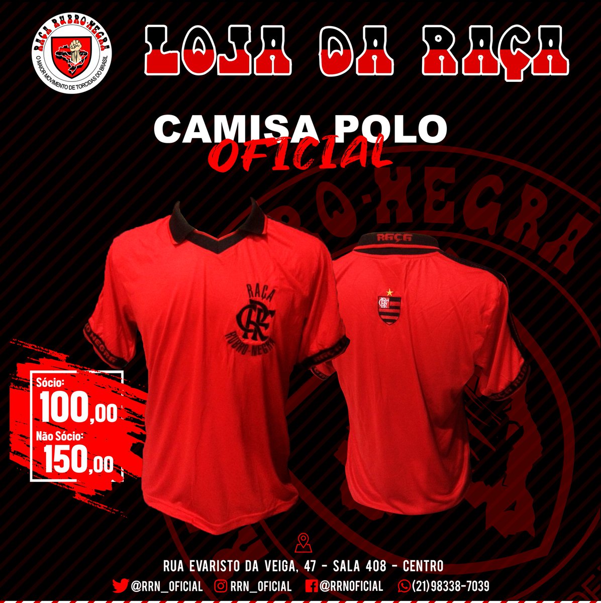 Camisa Da Raça Rubro Negra Fla Raca Rubro Negra On Twitter Polo Oficial Modelo Novo Venda Na Sede Administrativa E Por Whatsapp Com Envio Para Todo O Brasil Sede Administrativa Rua Evaristo Da Veiga 47 Sala 408