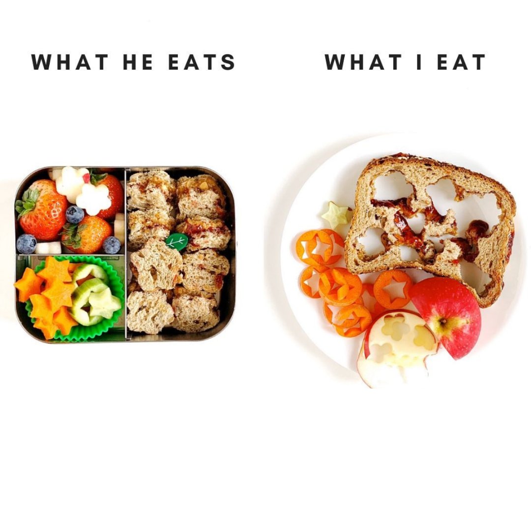 BabyYumYumSA's tweet photo. How creative is this lunchbox compared to momโs lunch? What a #LuckyKid
.
.
.
Photo Credit @kids.eat.in.color
#MoLlife #Breakfast #Lunch #Stars #SharingIsCaring #Strawberry #Toast #Egg #Carrots #FunMeals #FunBreakfast #BreakfastOfChampions #1ParentingPortal #CreativeMeals ... https://t.co/9TfNznX58O