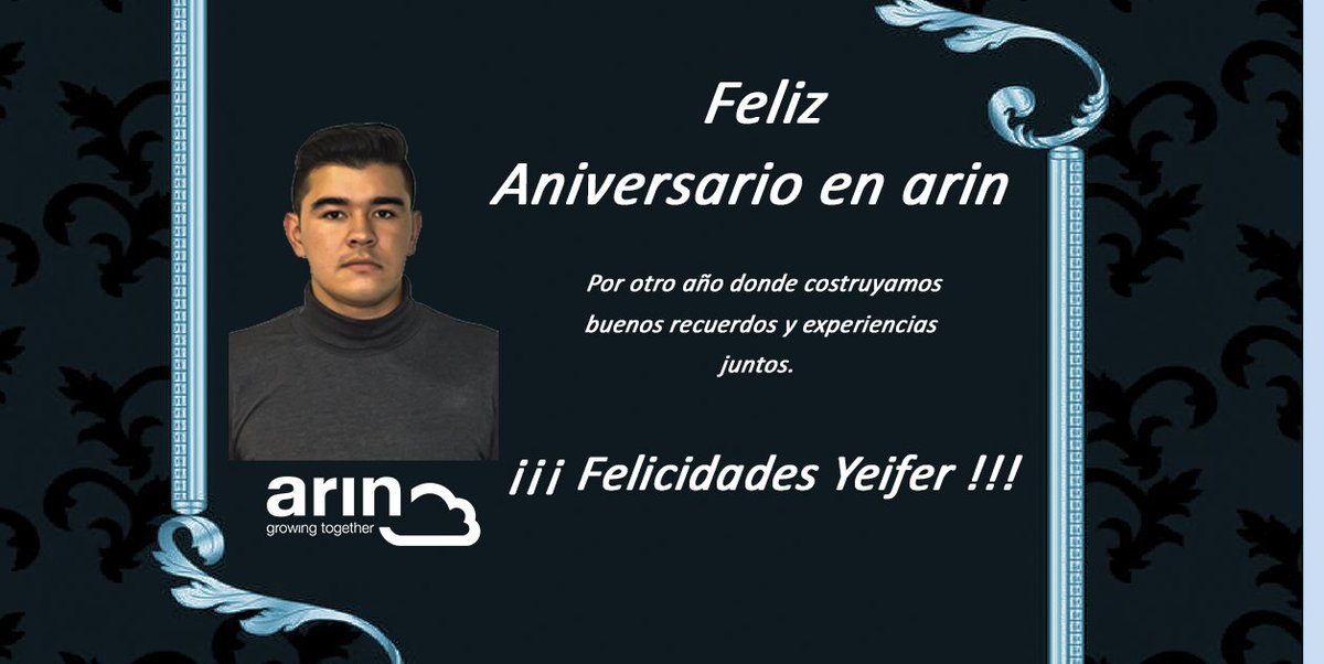 arin_colombia's tweet photo. Felicidades a nuestros colaboradores
Yeifer Muñoz
Andreina Puello
Que hoy tienen su primer aniversario en #arin, gracias por su buena labor y esperamos que sean muchos más.
#arinColombia #arinContigo https://t.co/esmnMoSU1g