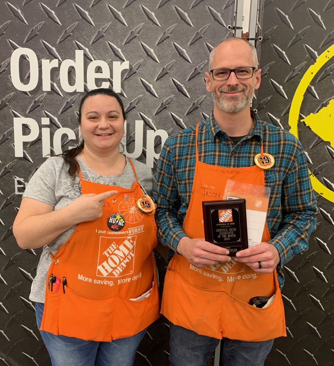 April (@huntingtonthd) on Twitter photo Congratulations to Statesville Home Depot's customer service rock stars! The first group to earn plaques from our new associate recognition program! <a href="/DerekBTHD/">Derek Berrier</a> <a href="/SCL13Blue/">Sheila Linden</a> <a href="/WebbfWebb/">frank webb</a> <a href="/ErinWatsonHDHR/">Erin Watson</a> Congratulations to Statesville Home Depot's customer service rock stars! The first group to earn plaques from our new associate recognition program! <a href="/DerekBTHD/">Derek Berrier</a> <a href="/SCL13Blue/">Sheila Linden</a> <a href="/WebbfWebb/">frank webb</a> <a href="/ErinWatsonHDHR/">Erin Watson</a>