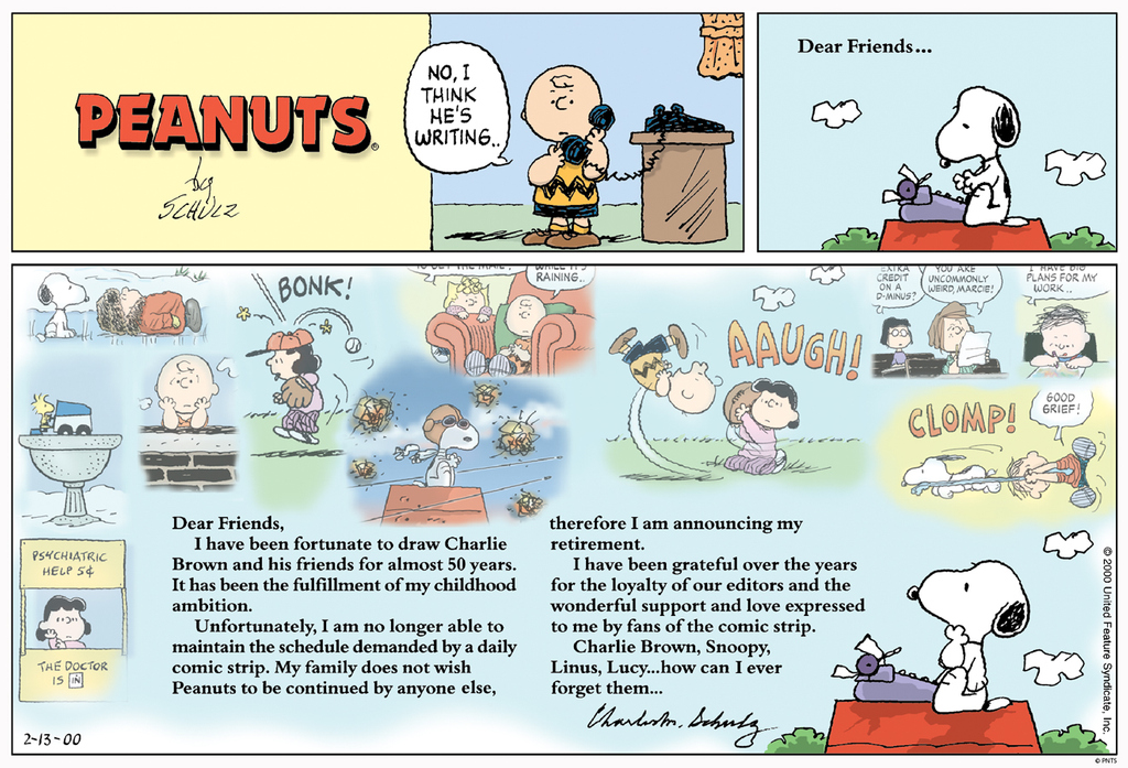 His legacy lives on through his fans and the love of Peanuts.” 