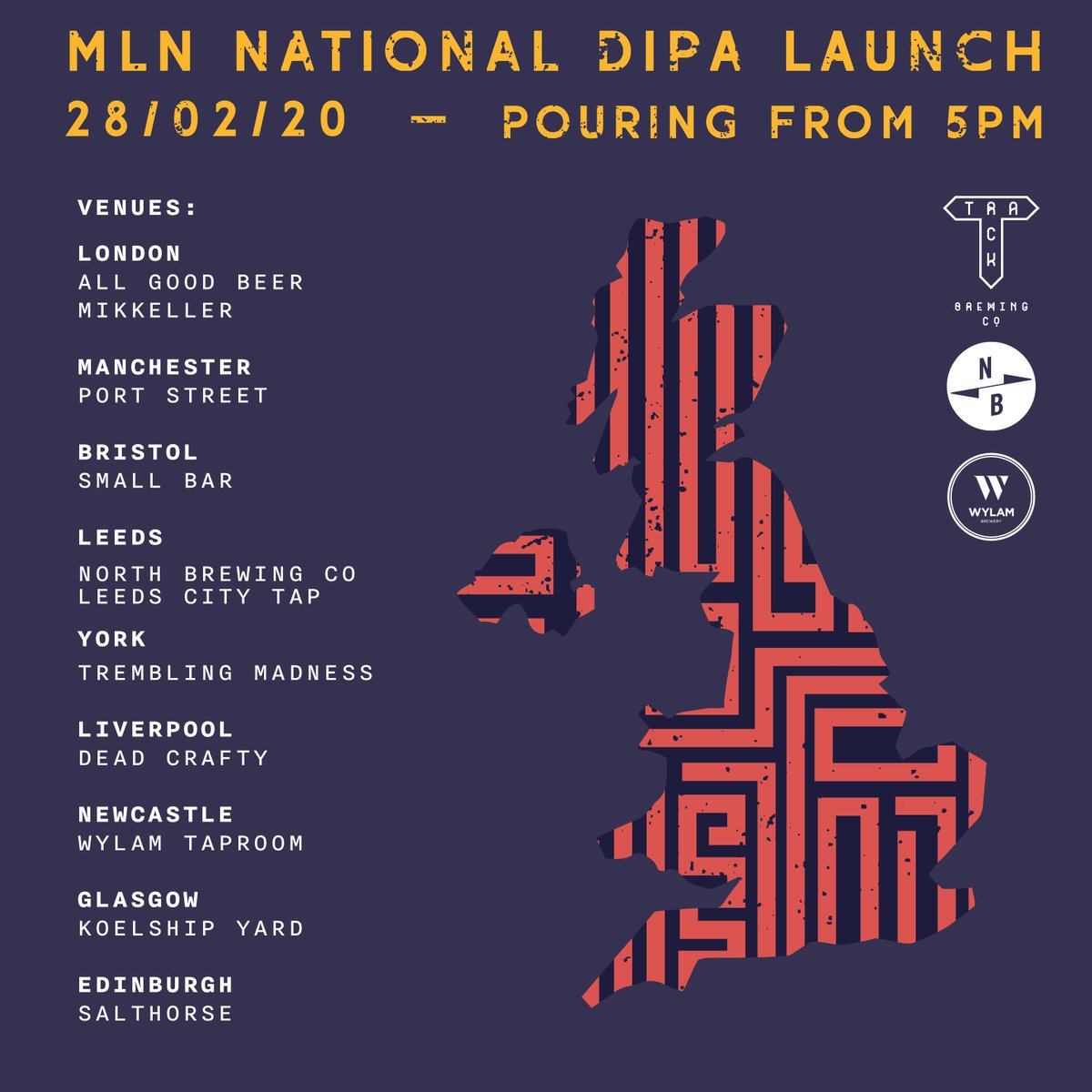 All_Good_Beer's tweet image. This is exciting! @trackbrewco X @NorthBrewCo X @wylambrewery MLN DIPA Launch! Be one of the first to try the final piece of the trilogy at All Good Beer - Hackney Downs on 28/02/20 from 5pm