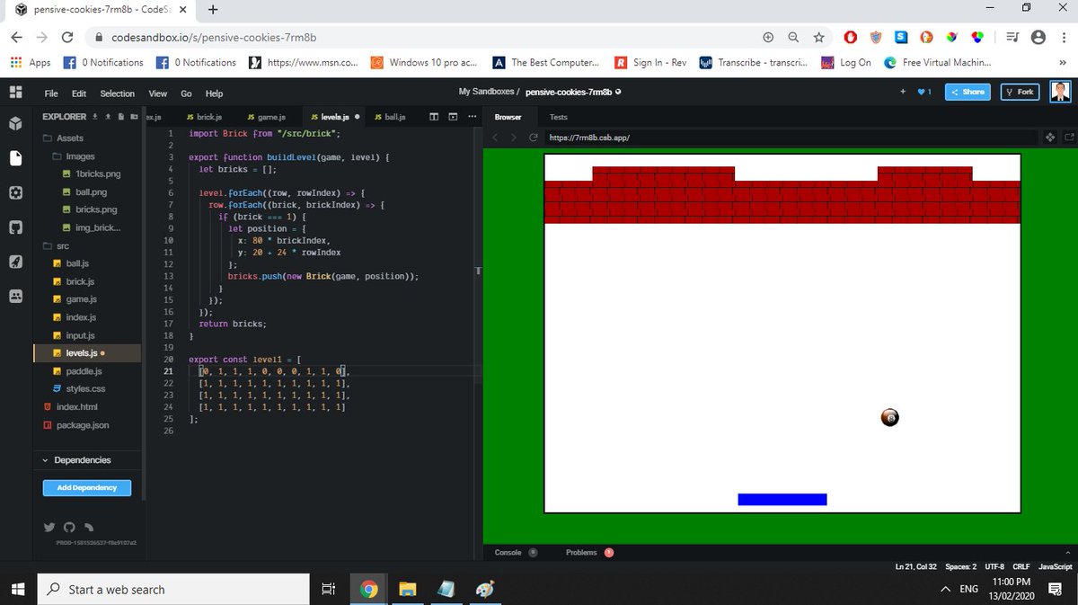 BonzerrLopez's tweet photo. #100daysofcode #R2D15 02/13/2020 Just finished the tutorial on building customize radio button. I'm also still working on the JS game. Found the issue with the ball not hitting the bottom wall. Was finally able to make the level 1 work.
https://t.co/UD2dMqqZPe https://t.co/RC7mCsN0VN
