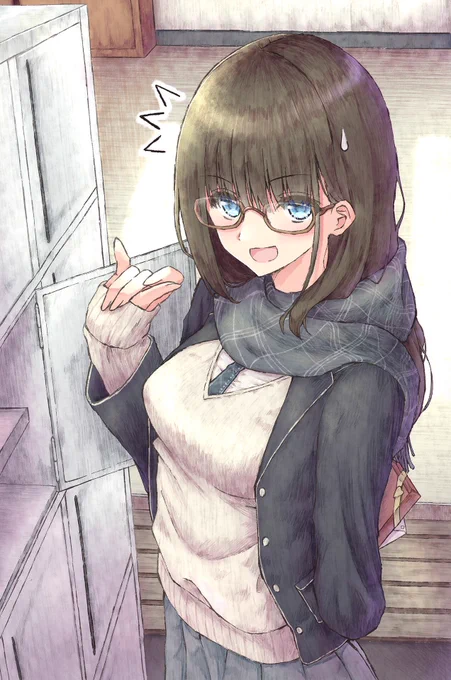 こっそりと下駄箱にチョコ入れようとしてる所を発見される女子 