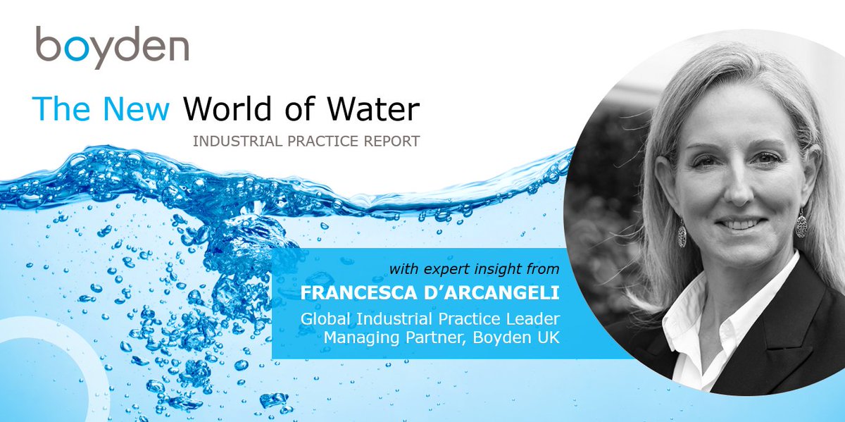 The importance of #technology to #watermanagement is clear throughout the #supplychain. Hear expert insights from #Boyden's Global #Industrial Practice Leader, Francesca d'Arcangeli, in 'The New #WorldOfWater'. Find the full report here >> boyden.com/media/industri…