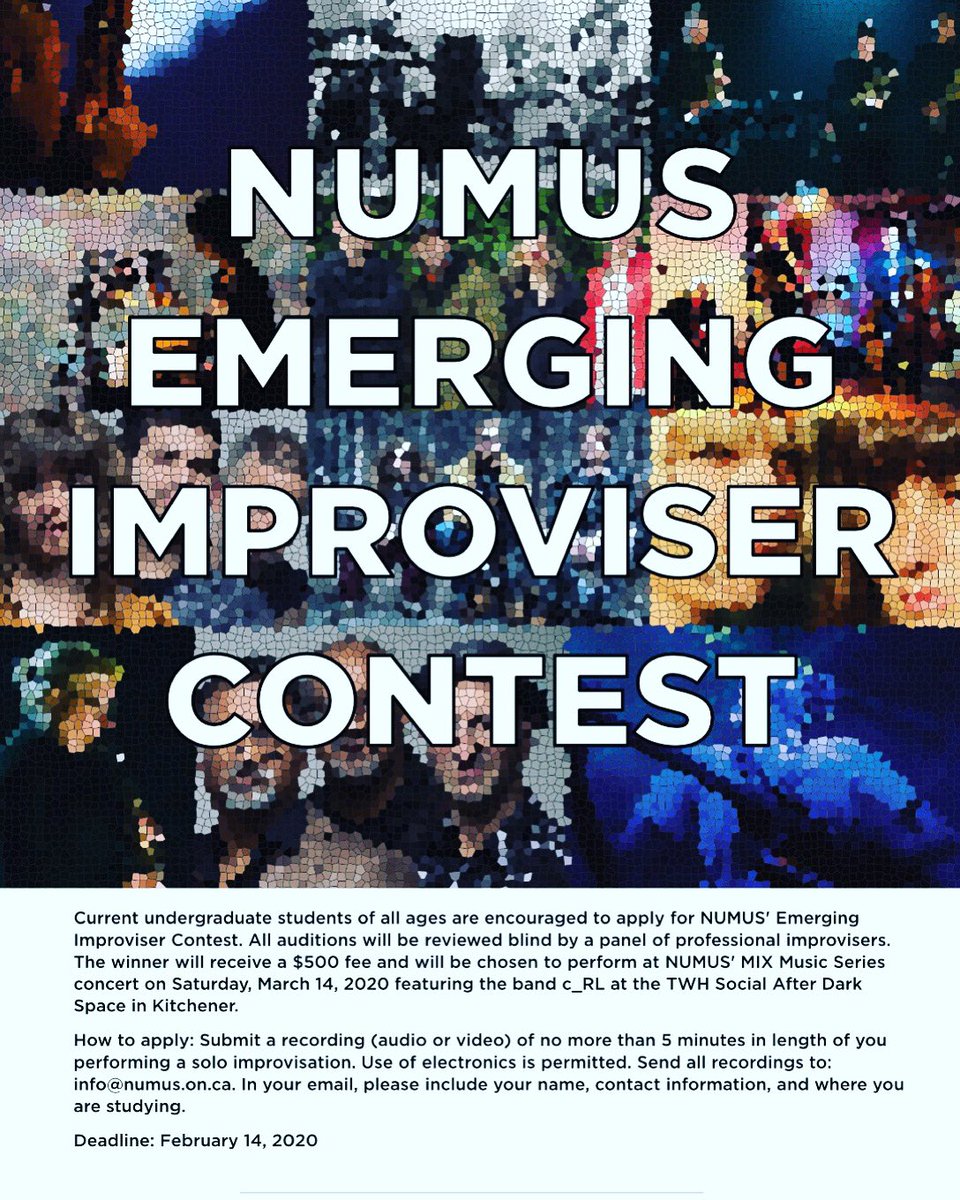 All undergraduate improvisers! Get recording, because the deadline for our Emerging Improviser Contest is tomorrow!