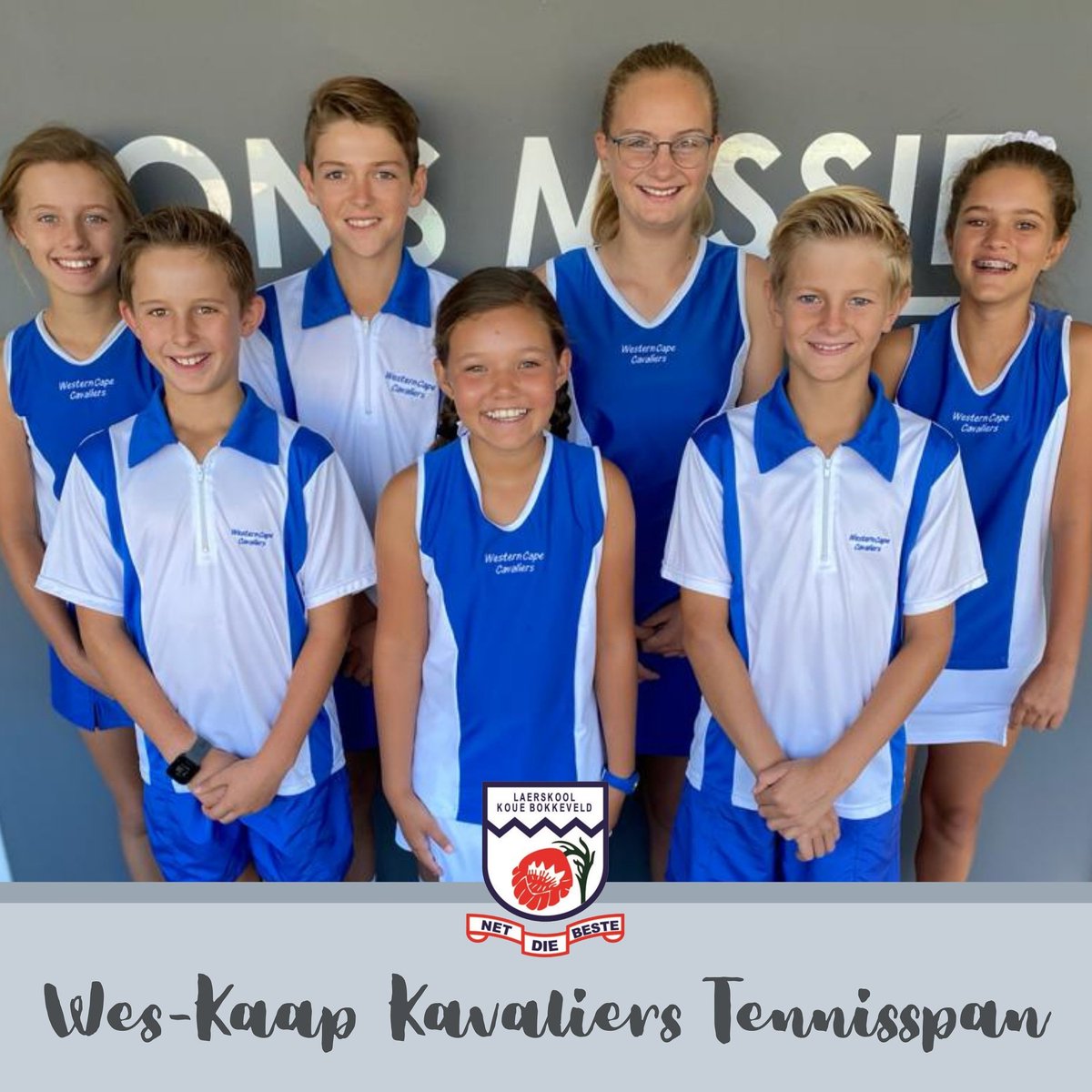 lakobok's tweet photo. Wes-Kaap Kavaliers Tennisspan:
Op 14 en 15 Februarie speel sewe van ons kinders vir dié span. 
🎾🎾
Baie geluk en lekker tennis speel. Hou ons skool se naam hoog.
🎾🎾
#trotsebokkies 
#tennisbokkies 
#tennis https://t.co/4xg49Ud8ty