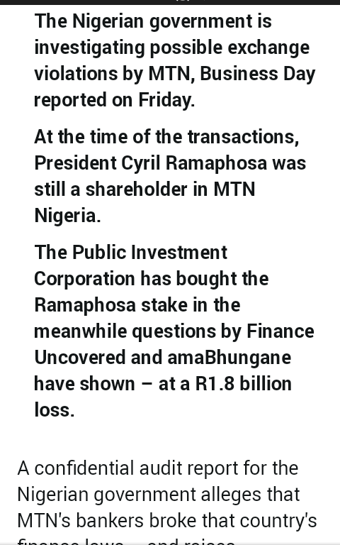 Th PIC took a R1.8 bn hit aftr it secretly bought President Cyril Ramaphosa's MTN Nigeria stake*PIC paid R2.8bn yt th value ws R996Mn *Is PIC a piggy bank fr CR &  #ANCstalwarts? #WakeUpBlackChild #StateCaptureInquiry  #SONA2020