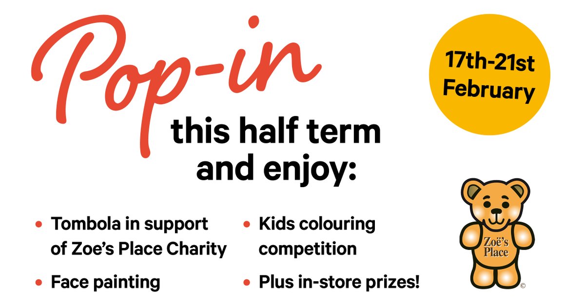 There's plenty of fun for everyone at our pop-up store in Stockton next week! Join us <a href="/WellingtonShops/">WellingtonSquare</a> for face painting, a colouring competition and a tombola for <a href="/ZoesPlaceMidbro/">Zoe's Place Baby Hospice, Middlesbrough</a>. You can also find out more about our homes and support. We hope to see you there!
