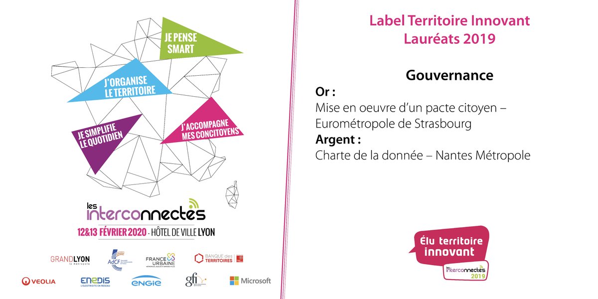 INTERCOnnectes's tweet photo. #FDI19 #Label #TerritoireInnovant Bravo aux lauréats de la catégorie "Gouvernance" et au label Or @strasbourg #participationcitoyenne https://t.co/NJ87IwVzAY