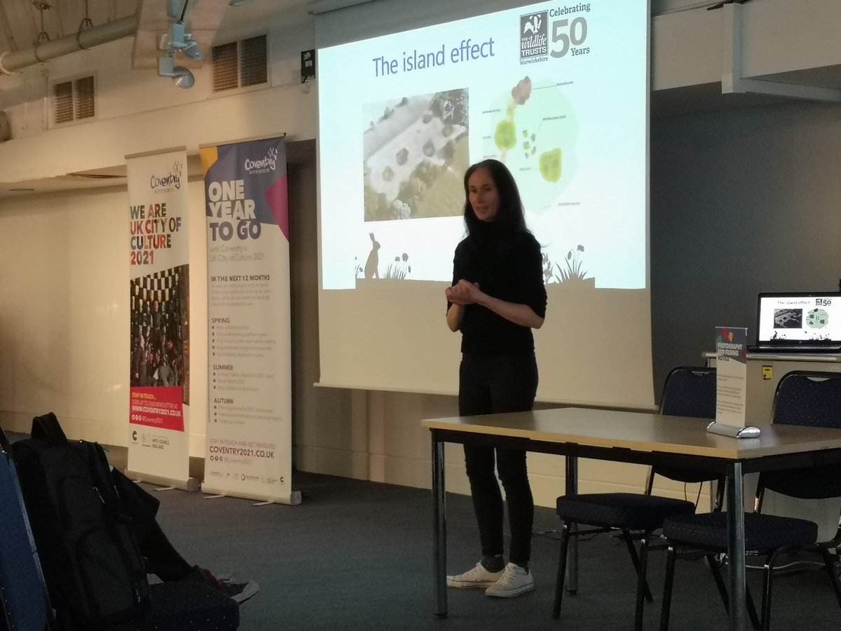 AnnieJGray's tweet photo. The force that is @ChristineEade2 talking about the crucial work they do @the_pod_cafe through #foodunion & #timeunion and Anna Squires speaking about needing to tell the declining nature story differently, with art. Fantastic partners working with @amandarobs via @Coventry2021 https://t.co/MoTcnYwpGj