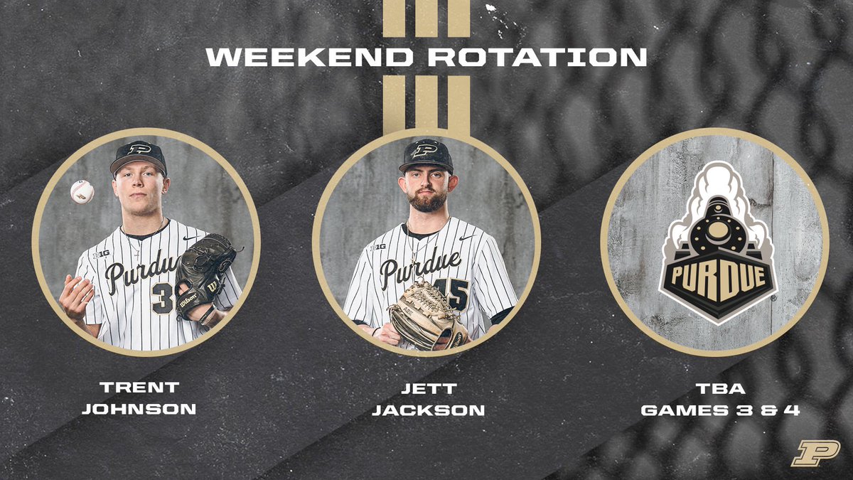 PurdueBaseball's tweet image. 💪 @trentjohnson__8 gets the ball Friday to start the new season after a big year in 2019

🚂 @jackson_jett3 makes his debut as a Boilermaker on Saturday 

#BoilerUp