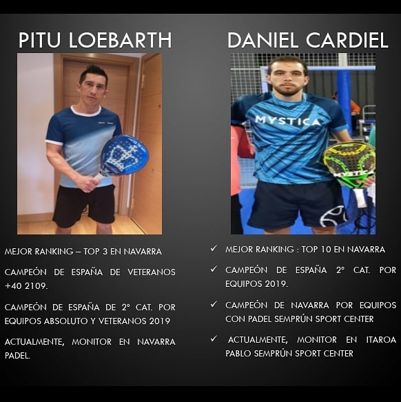 Os presentamos una semifinal de la 1a Categoría Especial del Torneo V Aniversario de nuestro club!

Sábado 15 a las 12h, nuestro director de escuela Julio Martínez y Lauty Del Negro se medirán a una de las mejores parejas navarras Pitu Loebarth y Dani Cardiel. 
No te lo pierdas!!