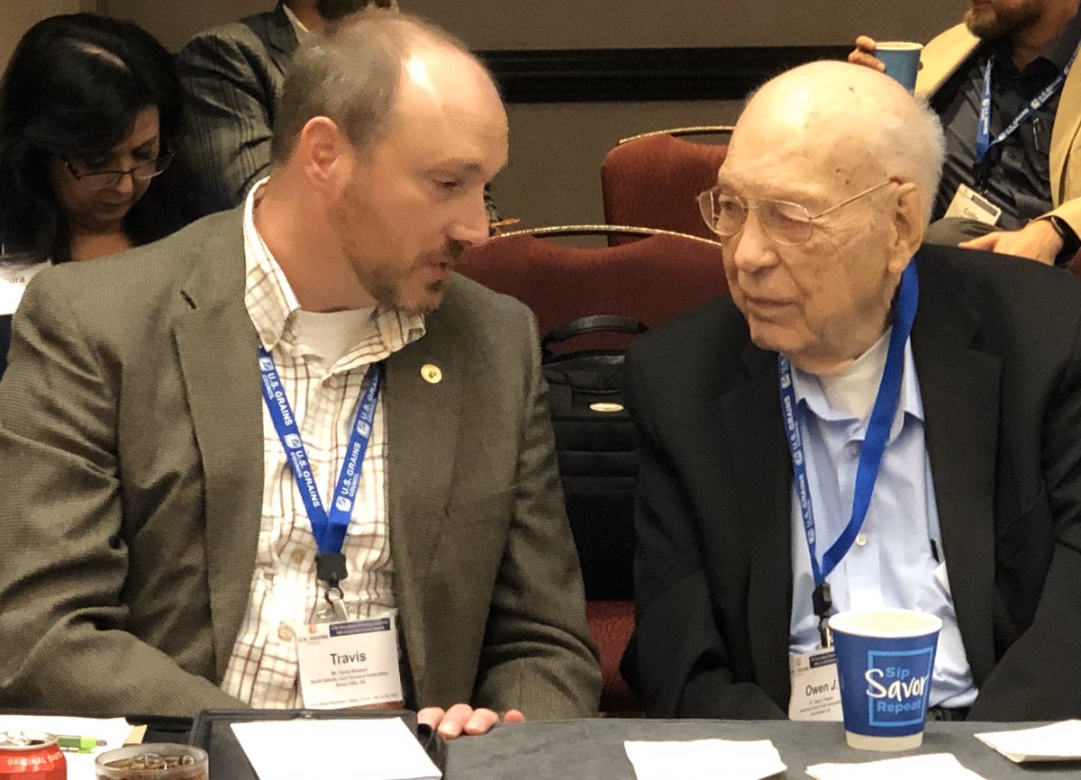 sdcorn's tweet image. South Dakota Corn board members Ryan Wagner and Travis Strasser are serving on advisory teams at the U.S. Grains Council’s annual meeting, helping develop strategies and proposals to continue increasing exports. #grains20 @wagner_farms @strasser55