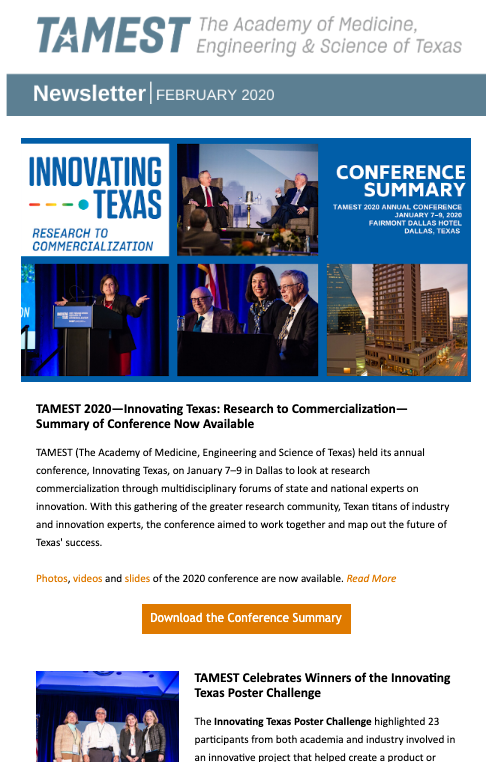 TAMESTX's tweet photo. Check your inbox: the February edition of the TAMEST Newsletter is out today!
Subscribe here to read TAMEST's latest news: https://t.co/9aZSvL0g6d
#TAMEST2020 #PosterChallenge #NewMembers #MemberProfile https://t.co/ulFplMFUxI