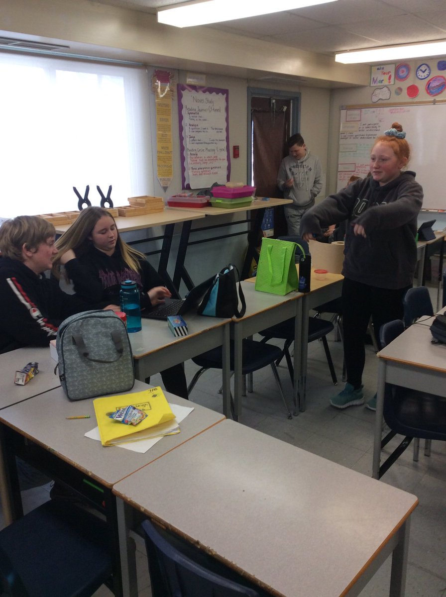 MmePemberton's tweet photo. Les centres de PAT! Grade 7/8 students working on communication orale with fun French games! Our new favourite is Yogi! Read the cards in French and get into some crazy positions! #corefrench #incentives #pattime #communicationorale #hnmfsl #fslhnm #alcdsbfsl https://t.co/KXGZpVSpZb