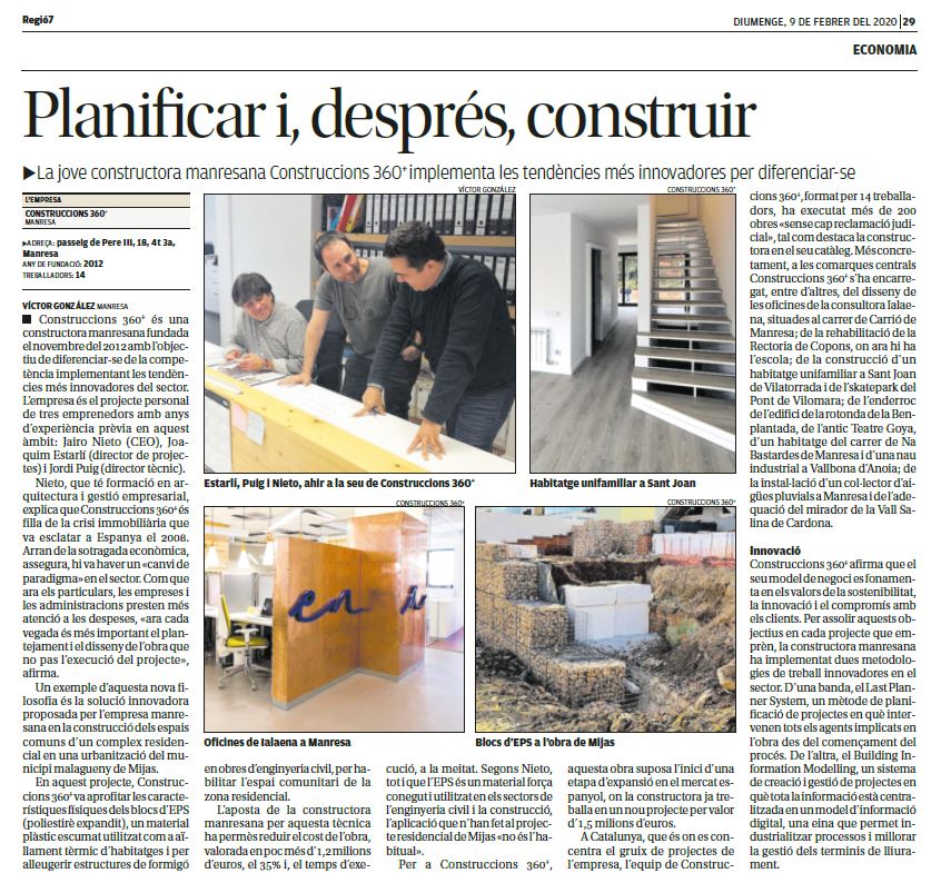 Construccions360+ (@si360plus) on Twitter photo Sortim al diari <a href="/diariRegio7/">Regió7.cat</a>. Contents de poder mostrar la nostra filosofia i raó de ser. Un model de negoci que es fonamenta en els valors de la sostenibilitat, la innovació i el compromís amb els clients. Gràcies a tots per ser-hi! Sortim al diari <a href="/diariRegio7/">Regió7.cat</a>. Contents de poder mostrar la nostra filosofia i raó de ser. Un model de negoci que es fonamenta en els valors de la sostenibilitat, la innovació i el compromís amb els clients. Gràcies a tots per ser-hi!