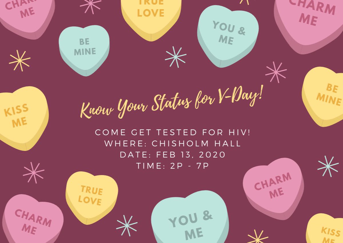 UTSA_SHAPE's tweet photo. Know your status and get tested TODAY at Chisholm Hall from 2-7pm! Get a $10 giftcard for getting tested with us! We will also have FREE CONDOMS 💕💕#utsa @ChisHallUTSA #free https://t.co/McvFPJ0PE6