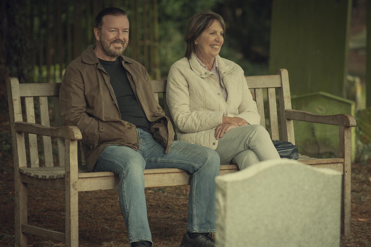 NetflixUK's tweet photo. After Life returns on 24 April. Yes, the dog will be back! @rickygervais, too. But the dog!! https://t.co/75wIb96KSr