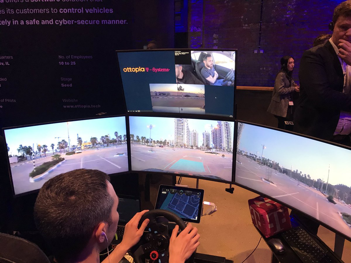 Tele-operated driving solution  #Tsystems and Ottopia at #startupautobahn - live demo was impressive #letspowerhigherperformance #dabei