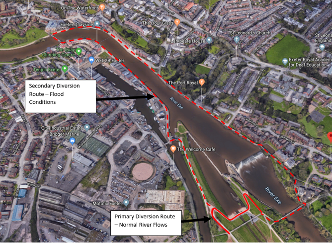 We are carrying out essential maintenance work to Trews Weir footbridge in Exeter from 17th - 28th Feb. Diversions will be in place for pedestrians and cyclists from Monday. Notices and diagrams of the diversion route will be posted on site today. <a href="/ExeterCouncil/">Exeter City Council</a>