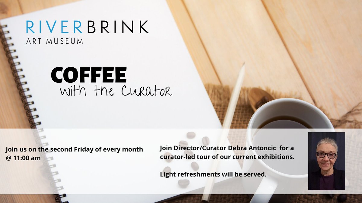 Plan to join us tomorrow morning at 11 a.m. for Coffee with the Curator! An informal tour with Director/Curator Debra Antoncic! ☕🎨