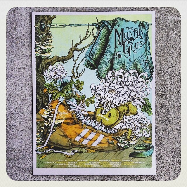 #tbt. .
#Repost @triplestamppress ・・・
5 color tour poster for Mountain Goats! Illustration by <a href="/hookieduke/">HookieDuke</a> #gigposter #screenprinting #ericawilliams #mountaingoats #regionalheat #tour #illustration ift.tt/38tLhW8