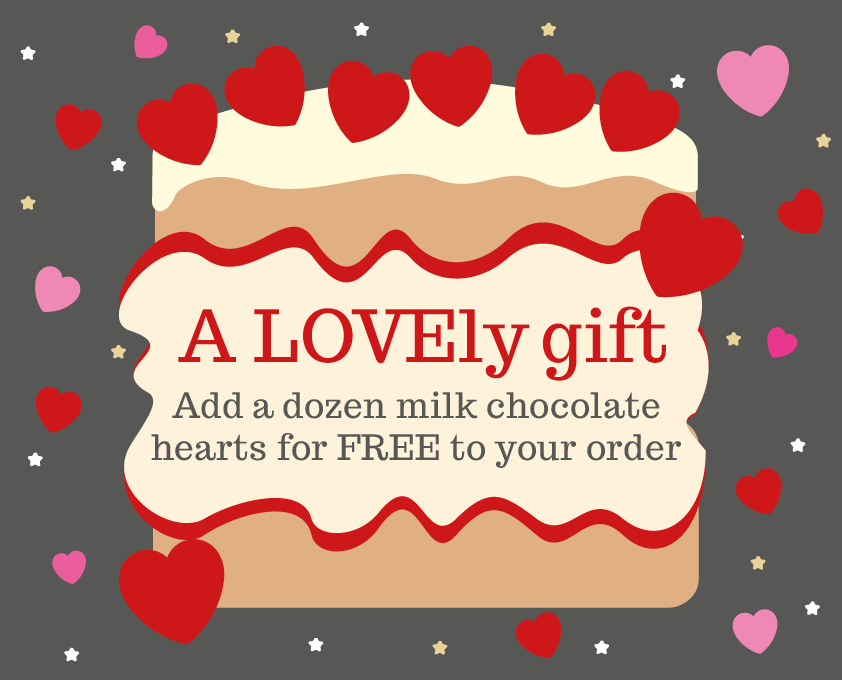 SpongeCakesLtd's tweet photo. Remember our Sponge Club monthly perk - add a dozen FREE delicious milk chocolate hearts! 💕 Add hearts from personalisation options & at the checkout, enter the code CLUBHEARTS & the discount will be applied. Order here - https://t.co/Gz5qivmSWJ #SpongeClub #Hearts #LovelyGift https://t.co/t7WKWVMGCq