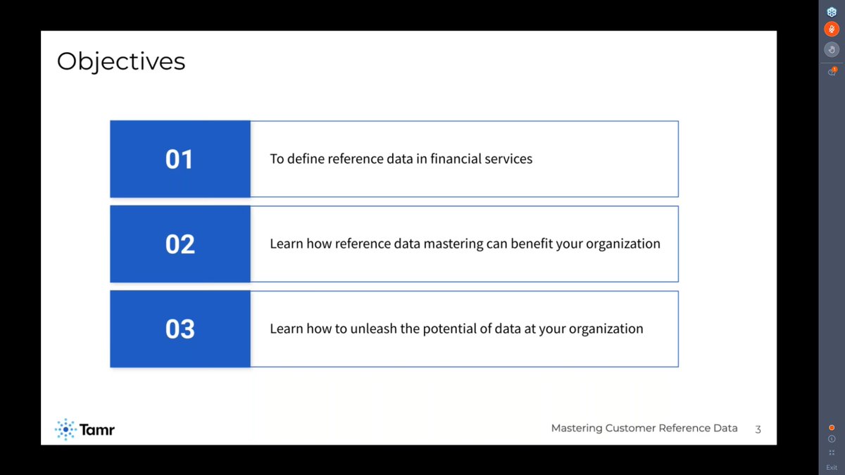 Tamr_Inc's tweet image. We&apos;re live. Join in &amp;gt; ed.gr/b7gv7 

#tamr #bigdatafinance