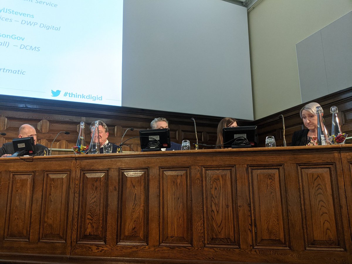 Fascinating Identity Futures panel - <a href="/CherylJStevens/">Cheryl Stevens</a> making some great points about government orchestrating the complexity of identity away from citizens. With <a href="/kevincunnington/">Kevin Cunnington</a> <a href="/LizWilsonGov/">Elizabeth Wilson</a> and Mike Summers. #thinkdigid