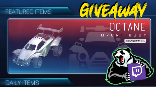 giantpandaTV's tweet photo. To celebrate my use of Social Media going forward, I am giving away:
-A Titanium White Octane to win🏆

✅RT this tweet🔁
✅LIKE this tweet❤️
✅Follow @GiantPandaTV
✅Tag one friend / Comment
✅Checkout https://t.co/6dbUS4ixR6

Giveway Ends: 2020-03-13 🎉
#RocketLeague #Twitch https://t.co/EB11hn3v8U