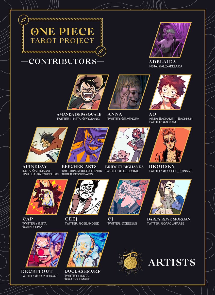 One Piece Tarot Project Contributor Announcement We Re Beyond Thrilled To Introduce You To Our 48 Amazing Artists And Writers We Can T Wait To Bring The One