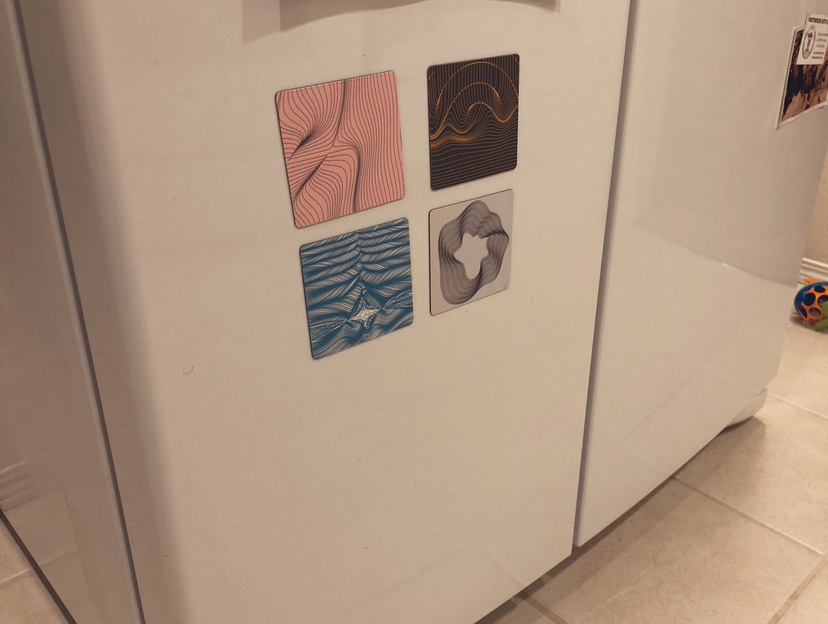 msurguy's tweet image. Got a surprise from my wife. She ordered some fridge magnets which she designed using my #flowlines and #radlines tools!