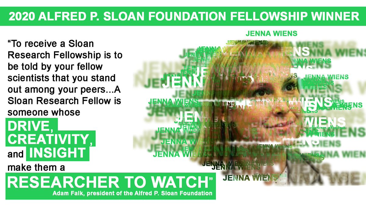 Congratulations to Jenna Wiens, PhD for winning a 2020 Alfred P. Sloan Foundation Fellowship! #sloanfellows