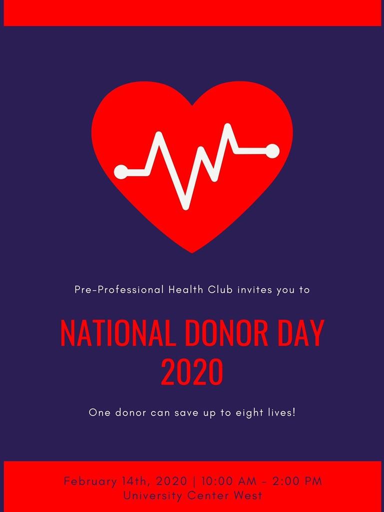USIPPHC's tweet photo. Hey USI! Tomorrow is National Donor Day, and we will be having our Organ Donation Signup Drive! Come see us in UC West from 10:00 AM -2:00 PM to sign up to be an organ donor, check your registration status, and learn some valuable information about donation! See you then! https://t.co/JZAmwBMU1p