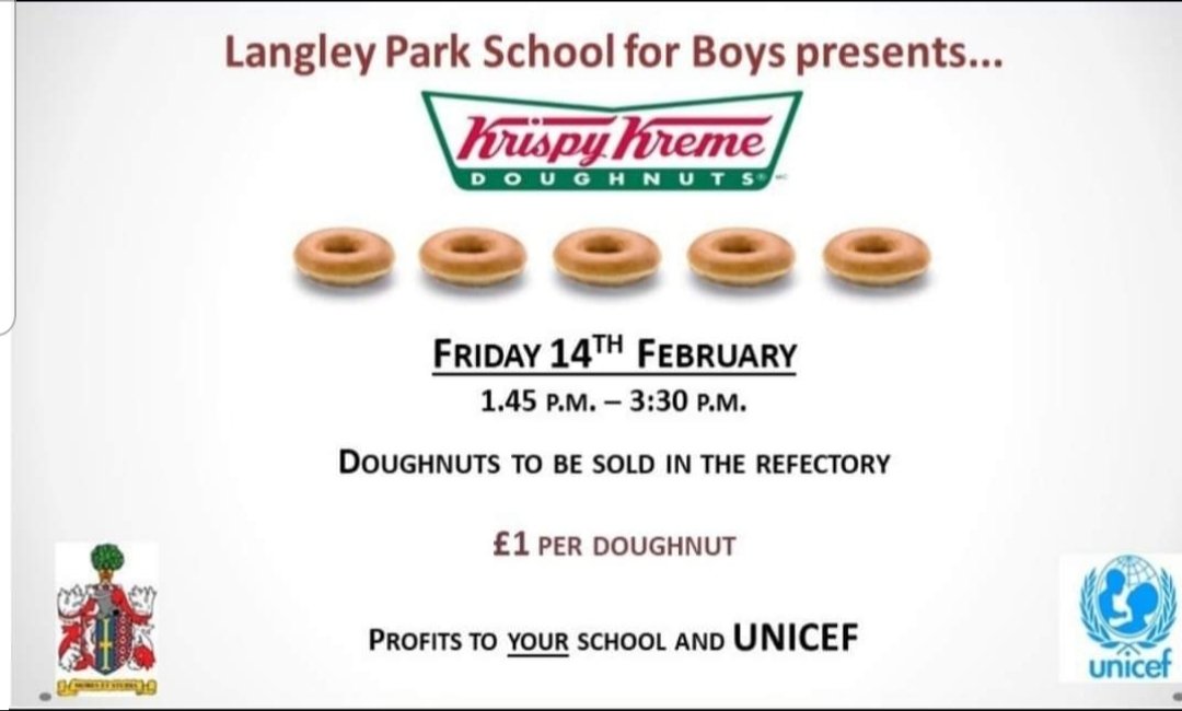 LPSB_Friends's tweet image. It's Doughnut Day tomorrow! Don't forget to bring in some money (£1 per doughnut) and help us raise money for the school and @UNICEF