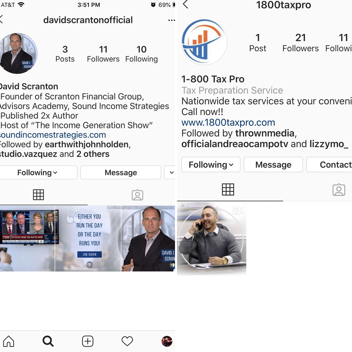 StudioVazquez's tweet image. Two of my clients just created an IG profile!!! Please give them a follow @davidscrantonofficial and @1800taxpro .
.
.
#Brand #Instabrand #Marketing #Socialmediaexpert #Socialmediatios #Smallbusiness #SocialMediacommunity #studiovazquez #thrownmedia #happyclient #instagram