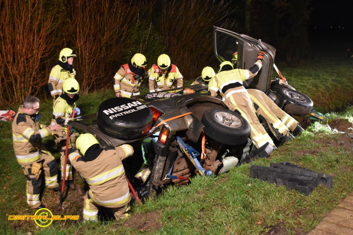 Twee gewonden nadat ze met hun auto in een sloot belanden (Video) -..