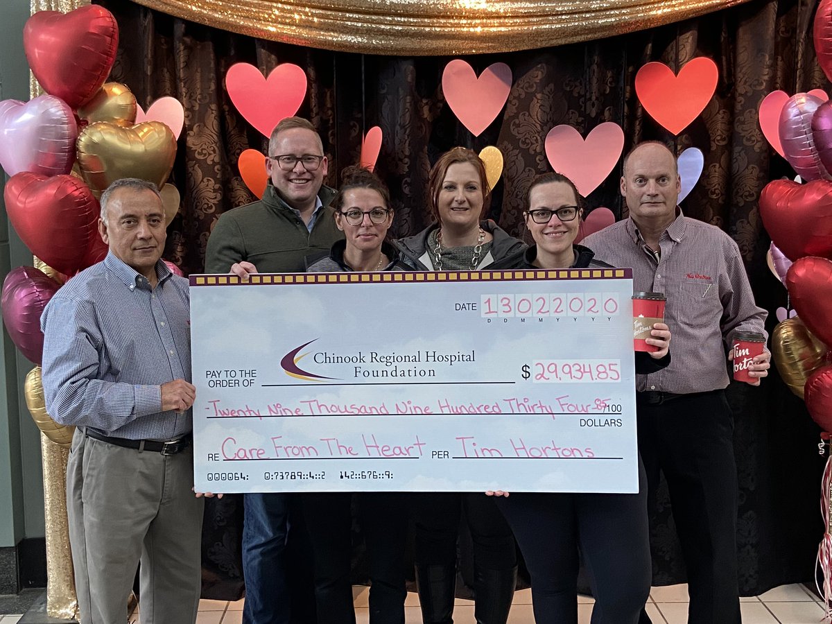 Remember all those Tim Hortons Smile Cookies you ate?!  It was all for a good cause!  Tim Hortons stores in Lethbridge just dropped off $29,934 in support of #CFTH2020!  @TimHortonsLethbridgeSouth @TimHortonsLethbridgeCityCentre