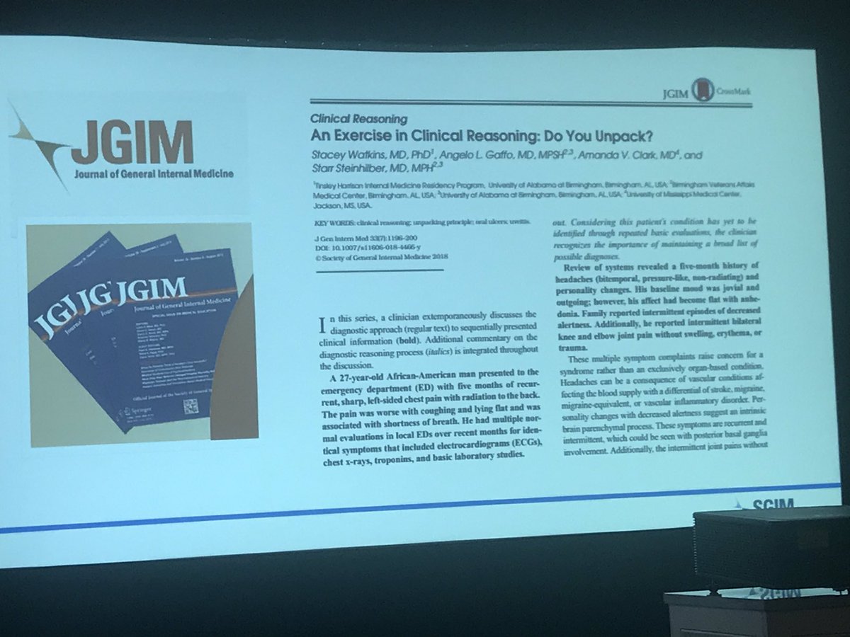 <a href="/WatkinsStacey/">Stacey Watkins</a> <a href="/starrgazed/">Starr Steinhilber</a> @amandavclark <a href="/medrants/">Robert Centor MD MACP 🇮🇱</a> - thanks for creating resources for our further education and teaching on clinical reasoning! #ssgim20