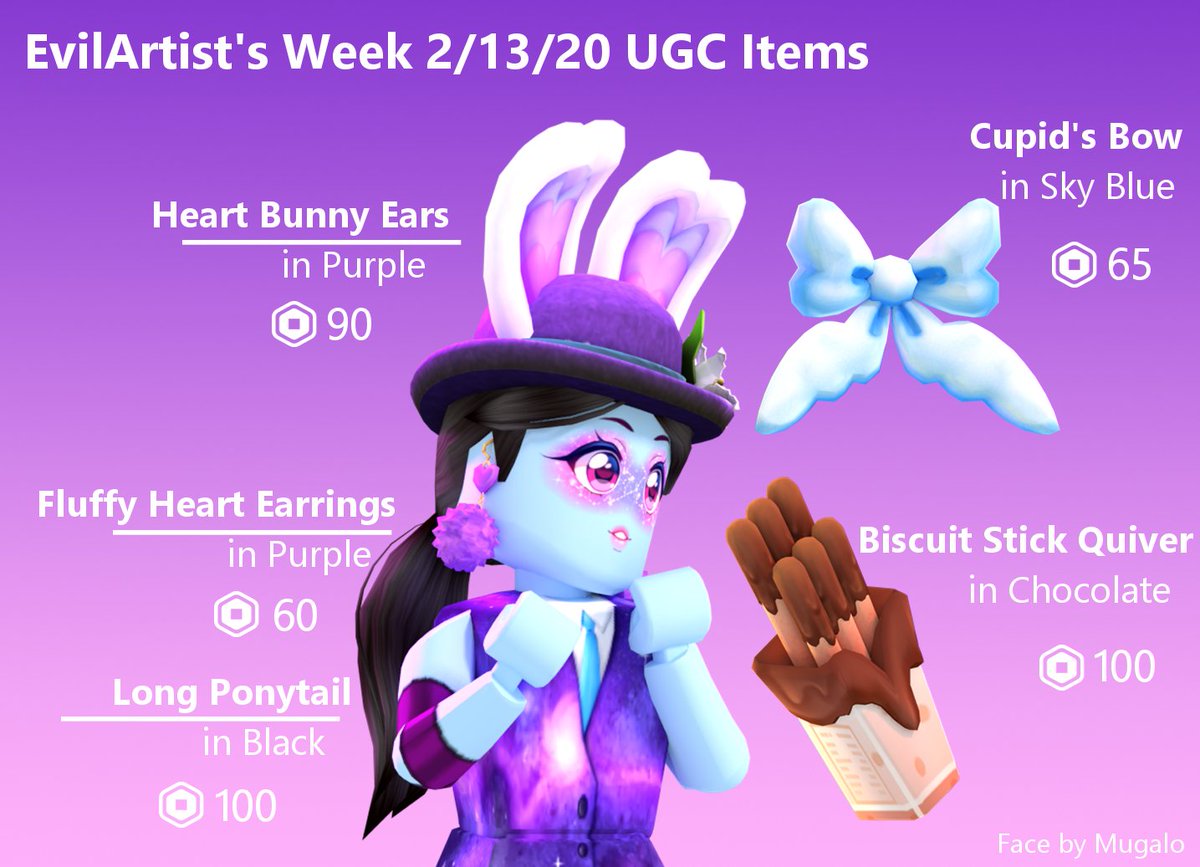 Evilartist On Twitter Ugc Time Robloxugc Roblox Bunny Ears Bisquit Quiver Modeler Jadeflames Concepts For Cupid S Bow Bunny Ears Nnoonrabbit Https T Co Lxrge5wjp8 Https T Co Tlux7dwmtc Https T Co 7bhkooty0e Https T Co 0dp3nugrzt Https - roblox ugc twitter