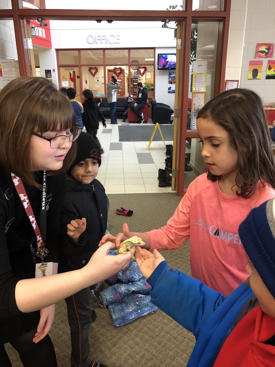 KariAScott's tweet photo. So excited about the library lizard.  Thanks for bringing her in Alex Cadieux #bestpartnerever @Stoney_CreekPS https://t.co/FeOfOdwoQ8
