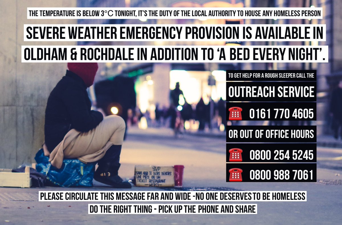 It’s another #freezing #cold night in #Oldham You know what to do... #OldhamHour <a href="/OldhamCouncil/">Oldham Council</a> <a href="/NightOldham/">Oldham Community Night Shelter</a> <a href="/OldhamFoodbank/">Oldham Foodbank 🦉</a> <a href="/OldhamCO_NHS/">Oldham Care Organisation</a> <a href="/AFCOldham/">AFC Oldham 🦉</a> <a href="/ChadWeather/">Oldham Weather</a> <a href="/BameConnect/">BAME Connect</a> @SSgt160 <a href="/sugs75/">Ibrahim Yousaf</a> <a href="/ruthmajor44/">RubbishRuthsRambles</a> <a href="/jeanhurls/">Revd Canon Jean Hurlston💙</a> <a href="/NeilEvans359/">Neil Evans</a> @COMikeWalmsley <a href="/ChaddyPark/">Chaddy Park - MBE</a> <a href="/umerkhan/">Umer Khan OBE</a>
