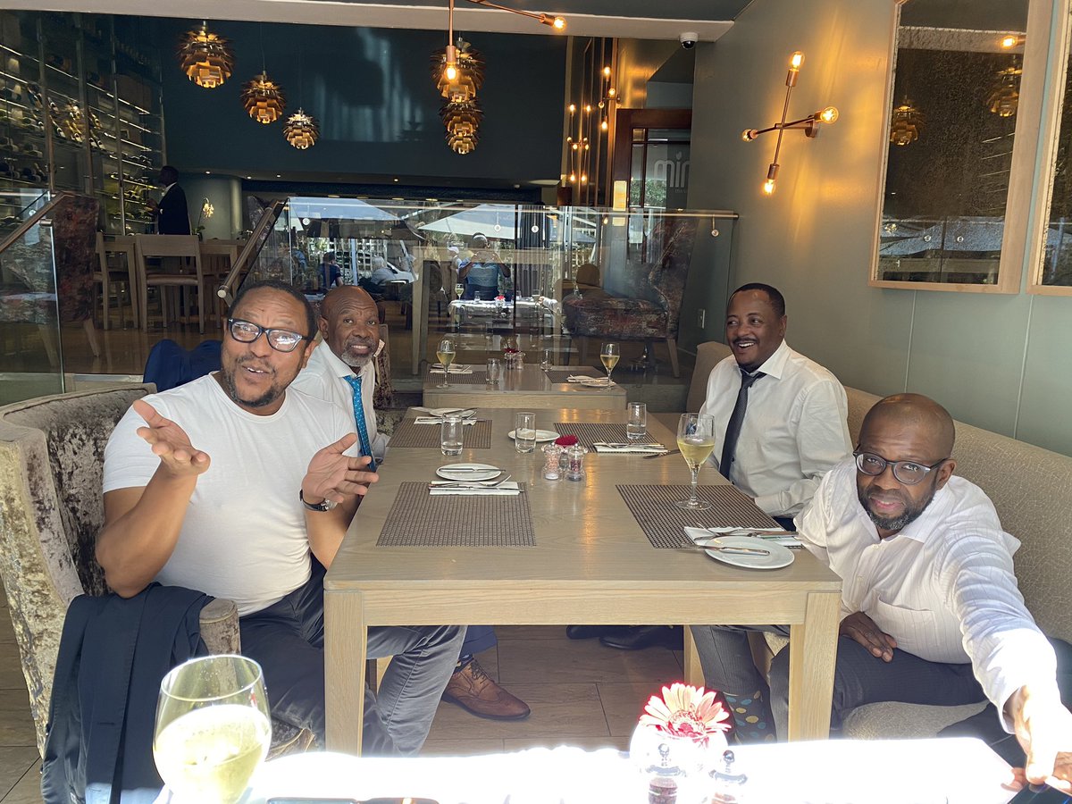 So as I said, my friends look better than yours.  Great catchup afternoon with laughs! Thanks @ericmakumetoti @kennedybhungane <a href="/KganyagoLesetja/">Lesetja Kganyago</a>
