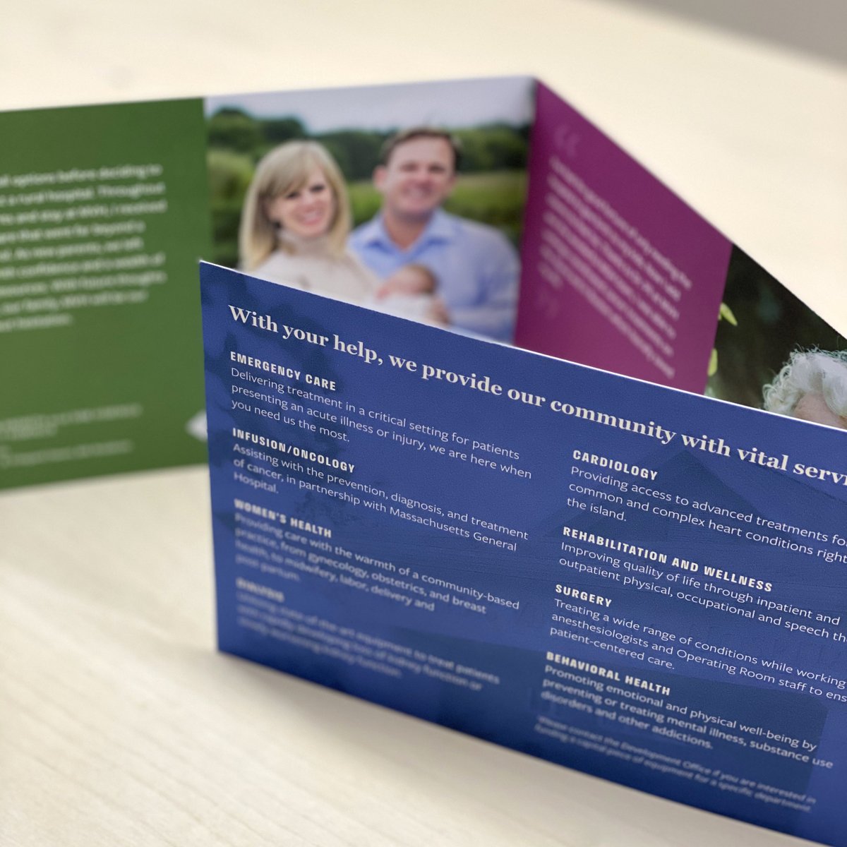 Making <a href="/MV_Hospital/">Martha's Vineyard Hospital</a> winter appeal stand out with die cut details and compelling stories #printdesign #marketing #fundraiser #marthasvineyard #capeandislands #design