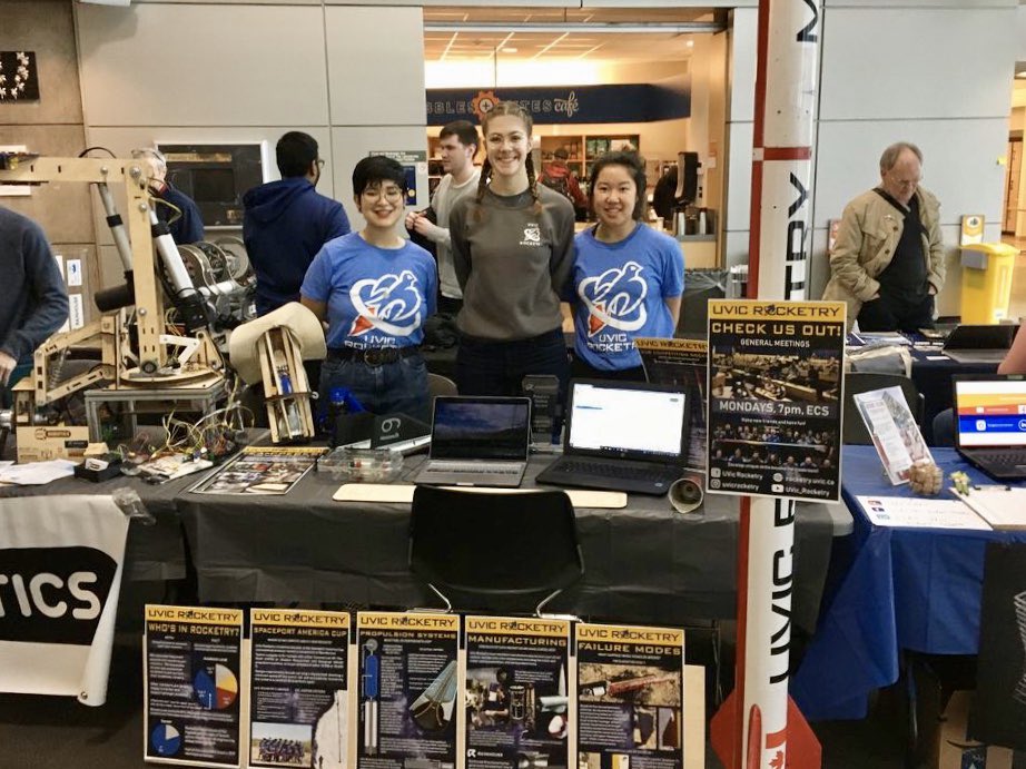 UVicRocketry's tweet photo. Thank you for everyone that visited us at ESS clubs day! If you missed us, general meetings are Mondays at 7pm in ECS 116! 🚀 @UVicESS https://t.co/fulaYu7WZ8