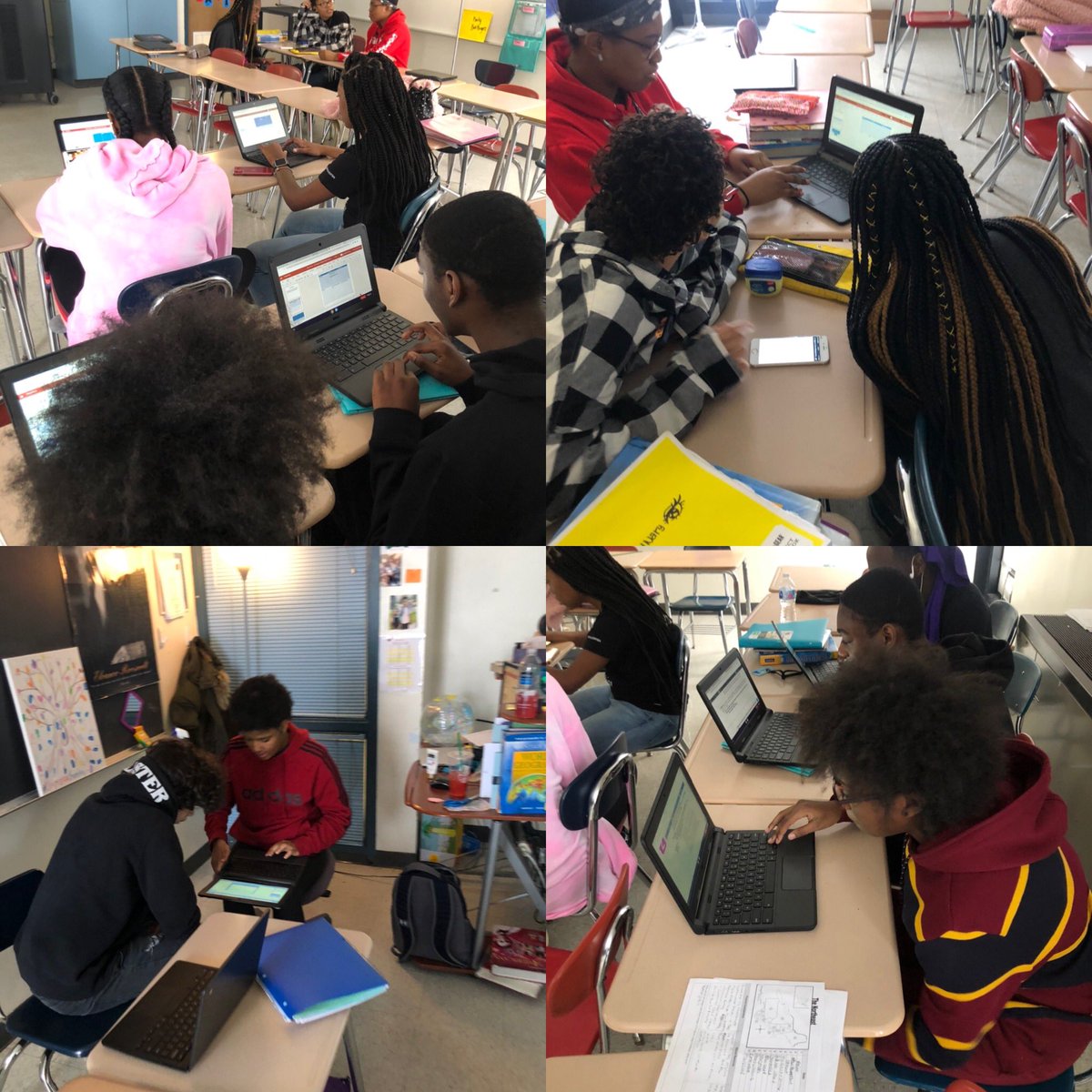 Freshmen Honors Geography working together to create their project rubrics! Thank you <a href="/ElaJenicek/">ElaGJenicek</a> for sharing your outline! #richinstudentsuccess