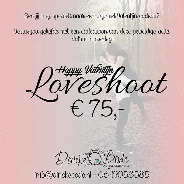 Nog opzoek naar een orgineel cadeau?
App-bel-mail voor een super leuke bon .
#loveshooting #love #valentijnsdag #valentijn #valentine #happy #dinekebodefotografie ift.tt/2Sr8oLr